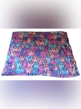 HANDMADE CAT PILLOW CASE MULTICOLOURED KIDS BEDDING